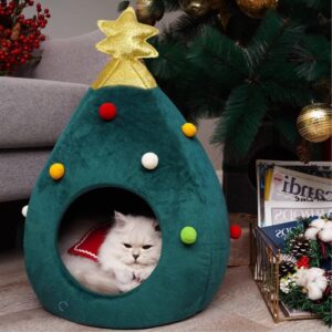 zeze Xmas Tree House ที่นอนแมว บ้านแมว ทรงต้นคริสต์มาส