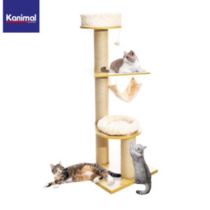 Kanimal Cat Tree คอนโดแมว 3 ชั้น ไซต์ XL (สีครีม)