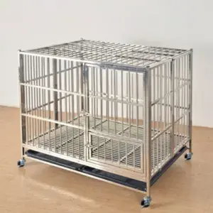 DUDUPETS กรงสเตนเลสสัตว์เลี้ยง รุ่น BY014XL พร้อมล้อเลื่อนและถาดรอง