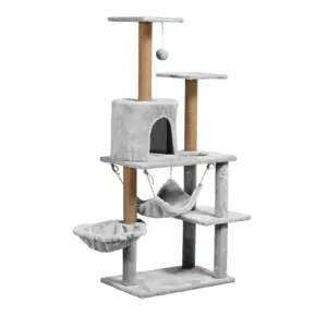 DUDUPETS คอนโดแมว ขนาด 52 x 37 x 130 ซม. รุ่น BJ7623 สีเทา