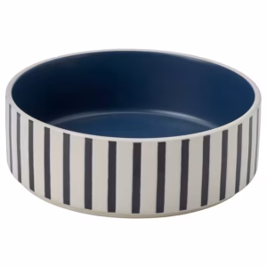 UTSÅDD อุทซดด์ ชามอาหารสัตว์เลี้ยง ลายทาง น้ำเงินดำ/น้ำเงินเข้ม 15 ซม.